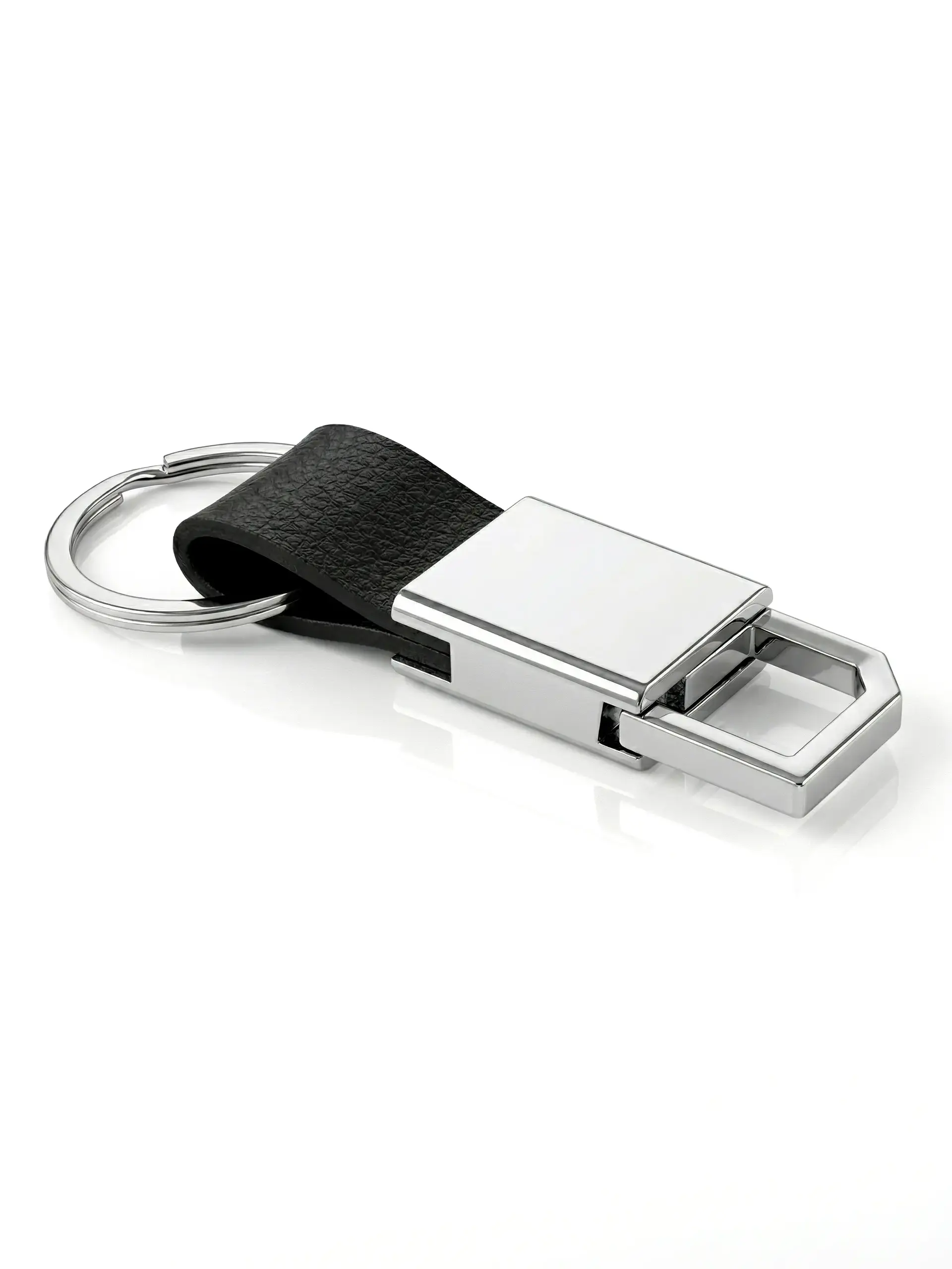 Aedawe - Metal Hook and Loop Keychain with Premium Leather Strap