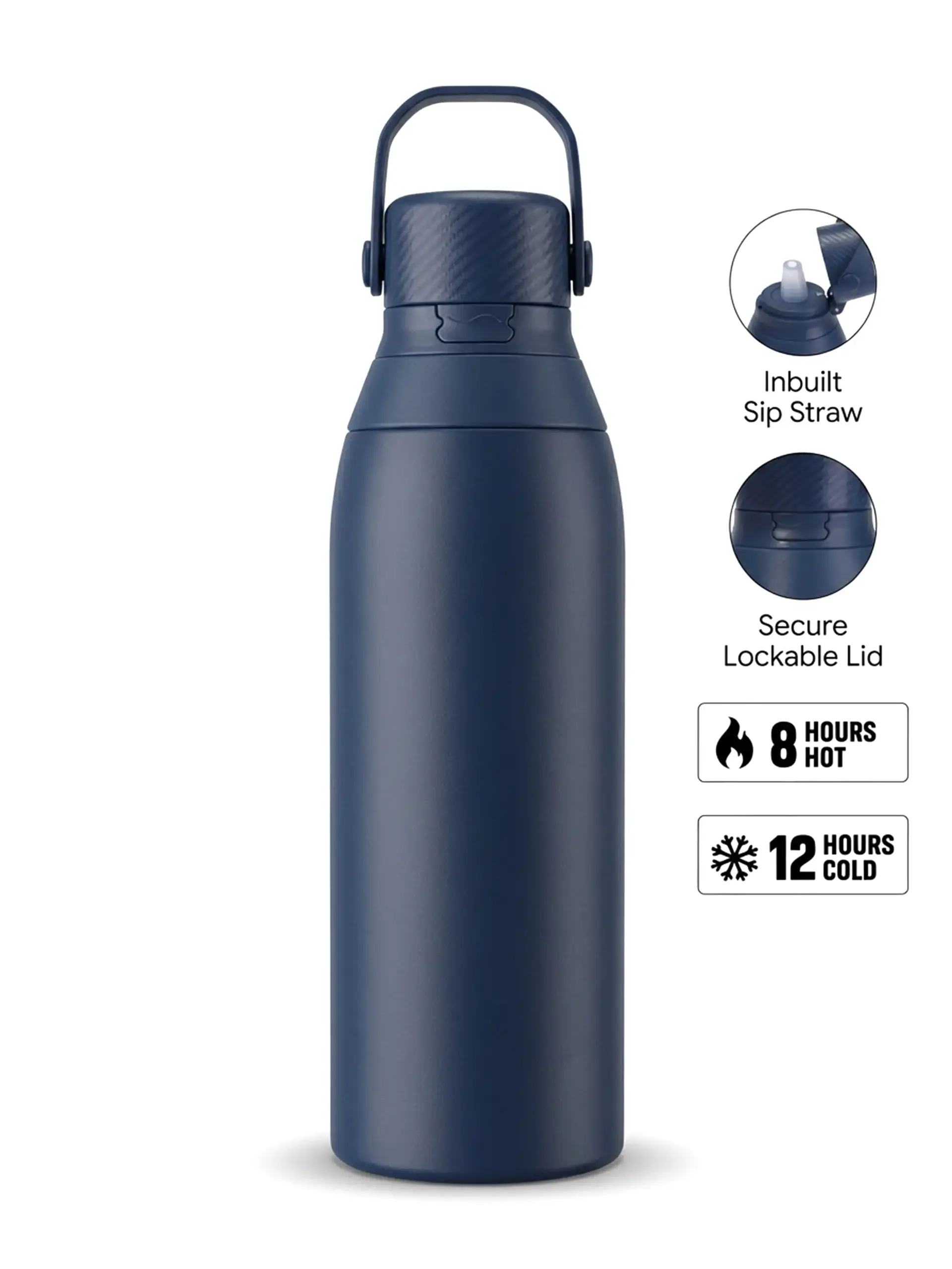 Valite - Double Wall Stainless Steel Vacuum Bottle 750ml - Navy