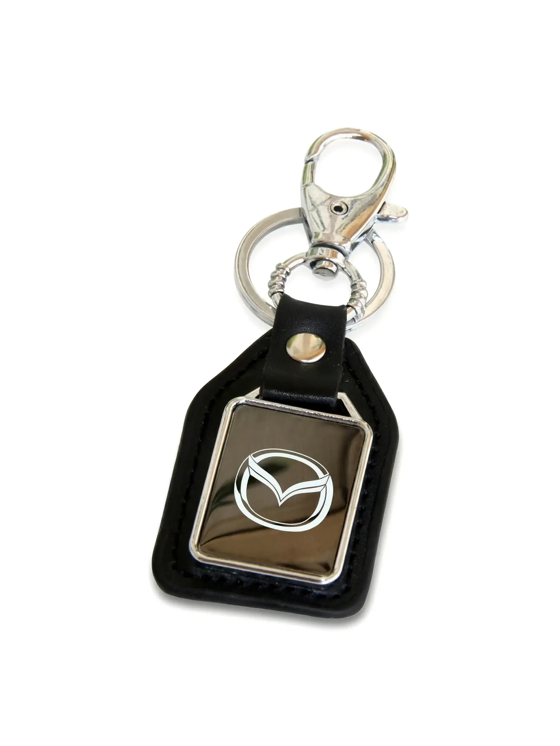 Sobige - Rectangular Leather and Metal Keychain with Epoxy Option