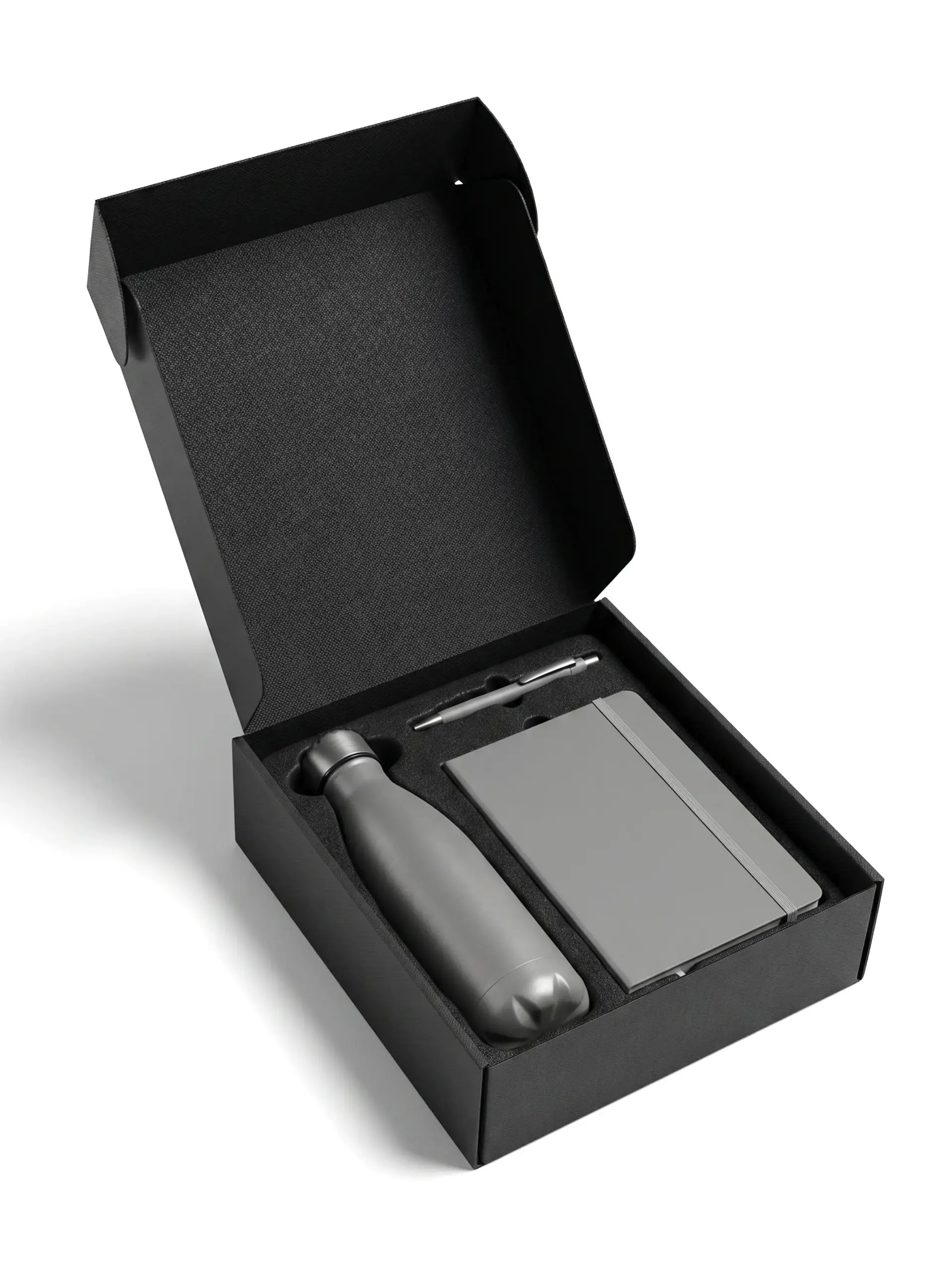 Akikal - Set of Stainless Bottle Notebook and Pen - Grey