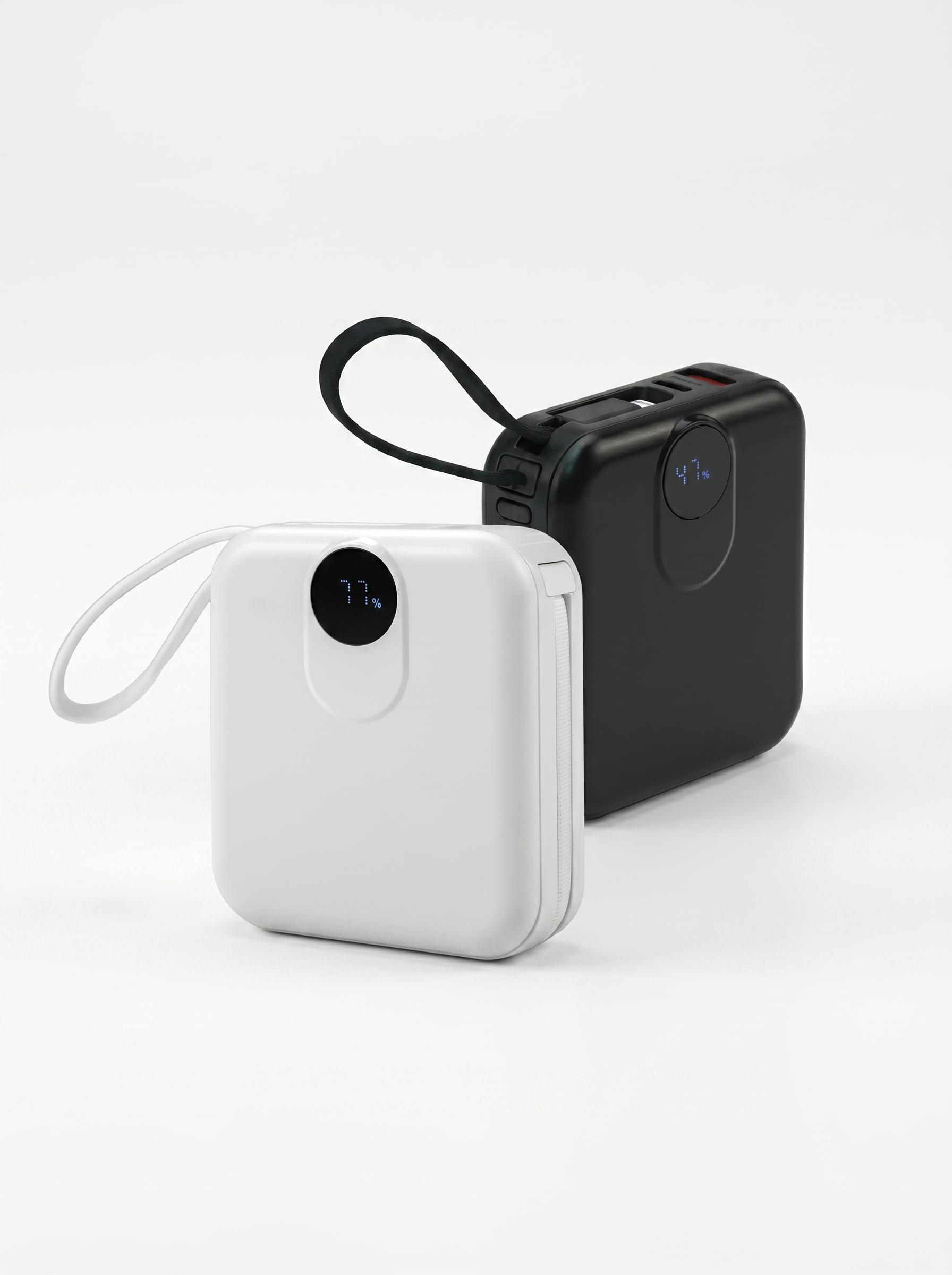 SIERRA - 10000mAh Fast Charging Digital Power Bank with Type-C & Lightning Cables