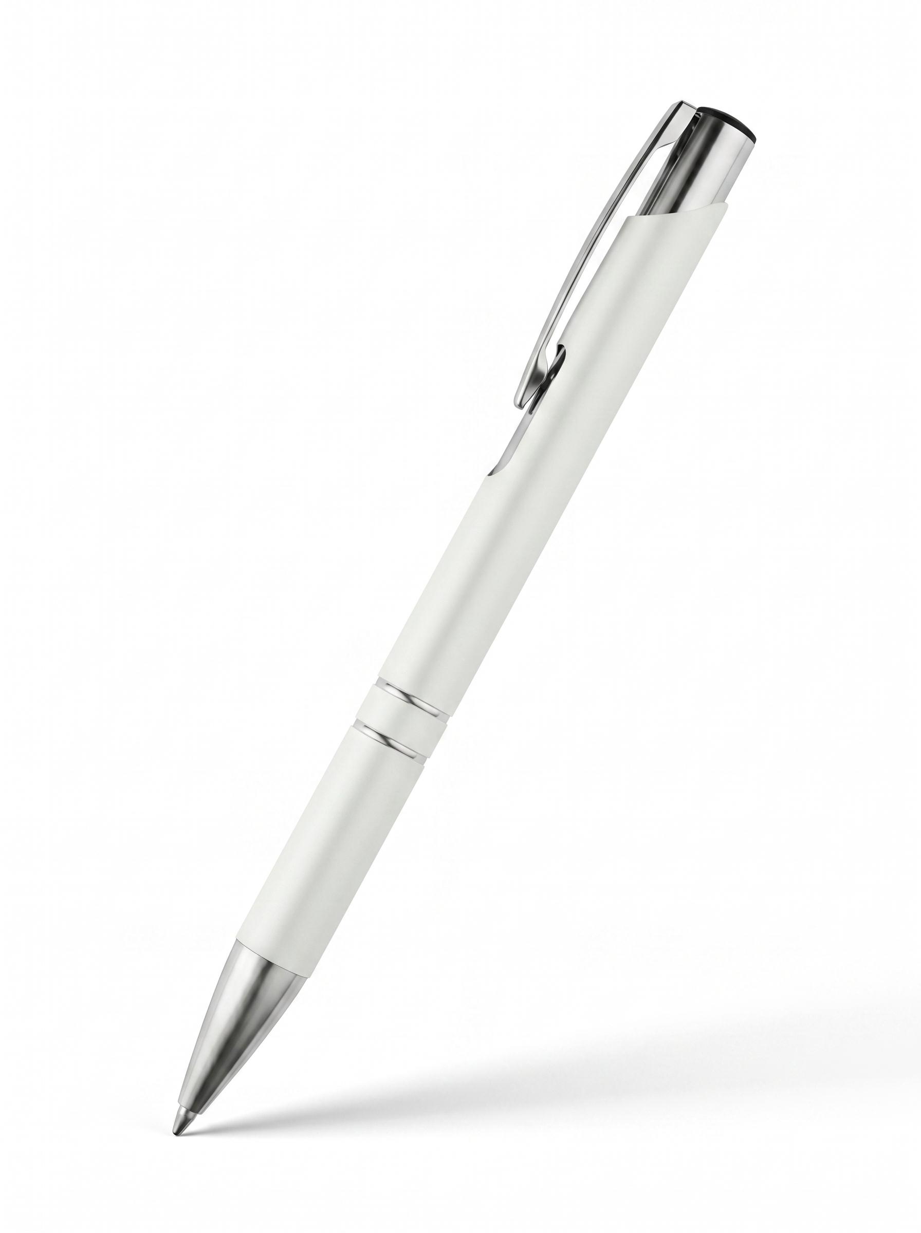 Aluminum Metal Pen Full Chrome - White