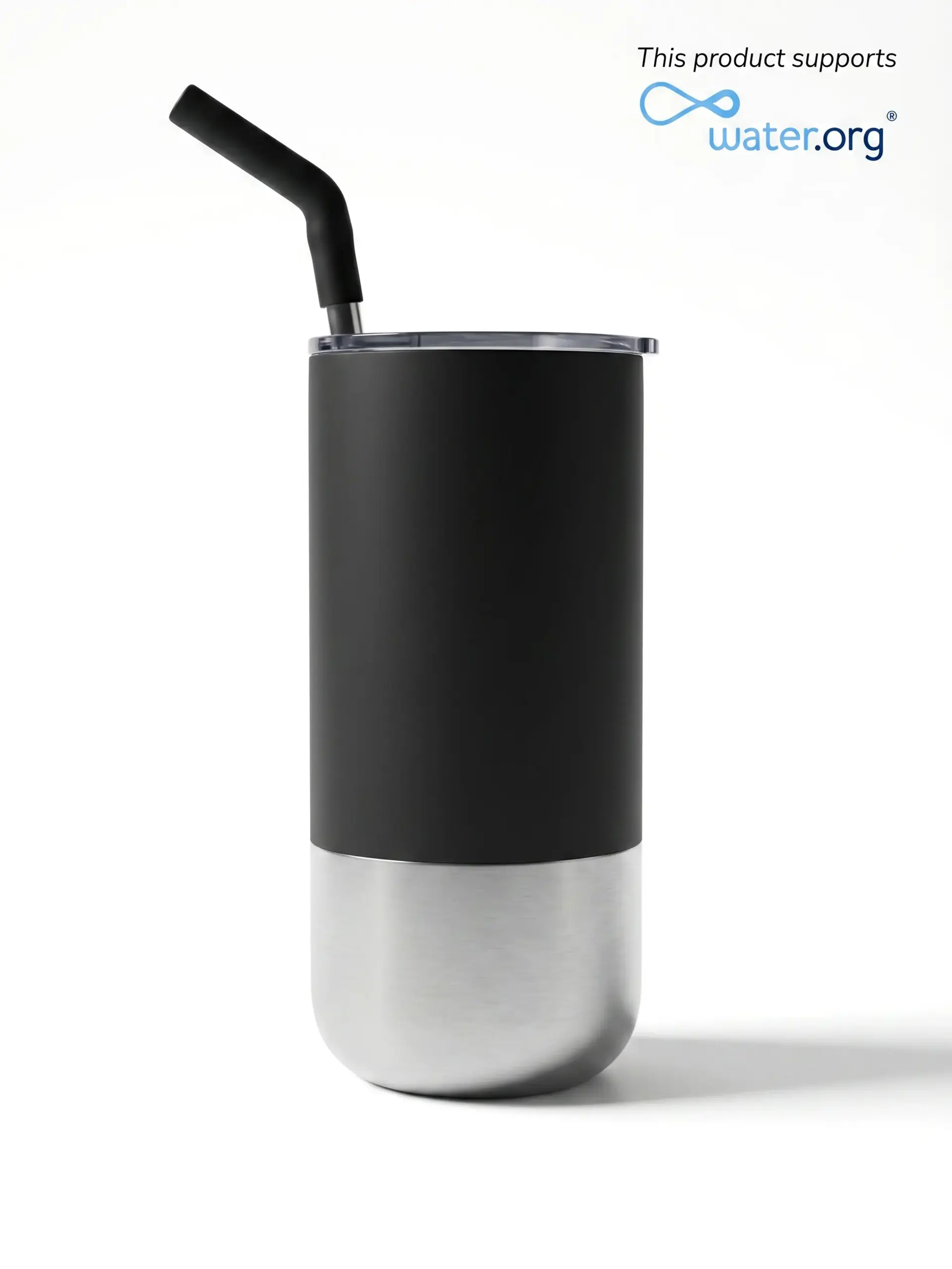 Vatiga - Insulated Tumbler with Reusable Straw - Black