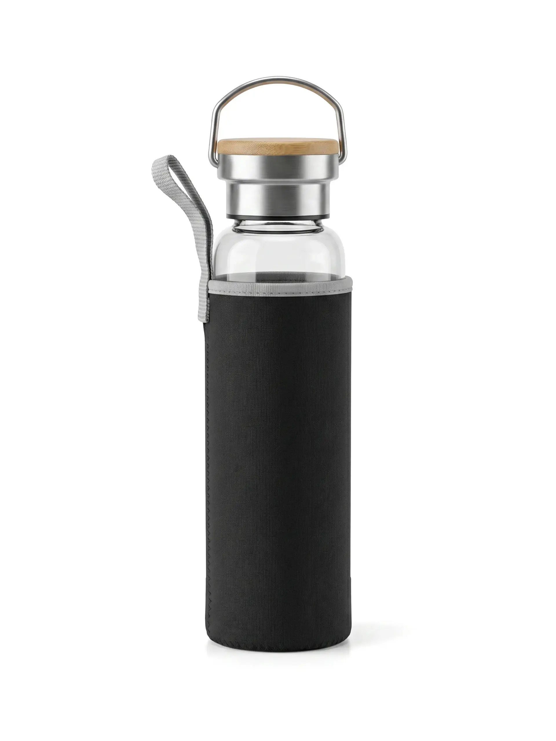 Catuzu - Borosilicate Glass Bottle with Neo Sleeve - Black