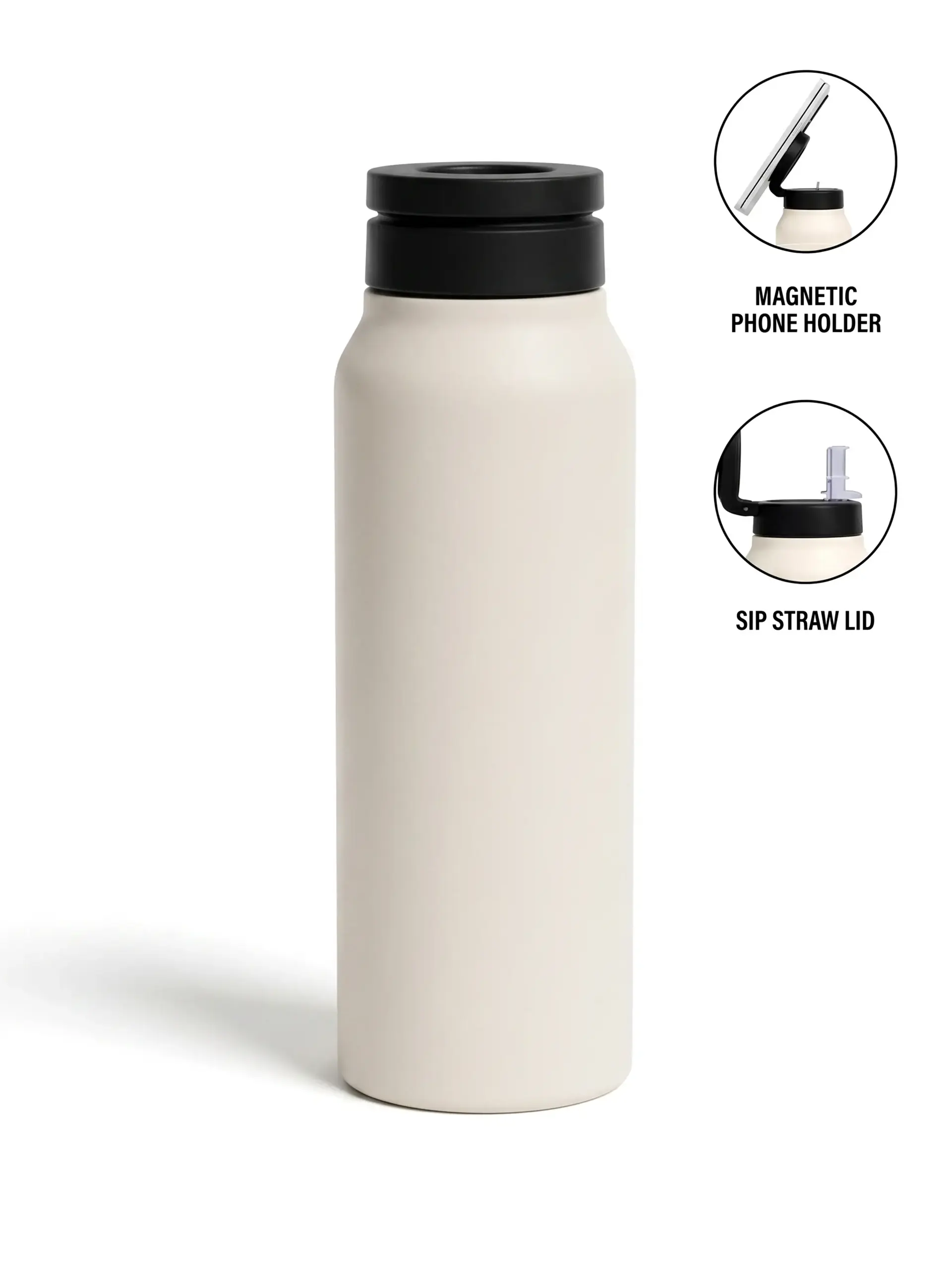 Capasu - Magnetic Phone Holder Water Bottle 760ml - Sandstone