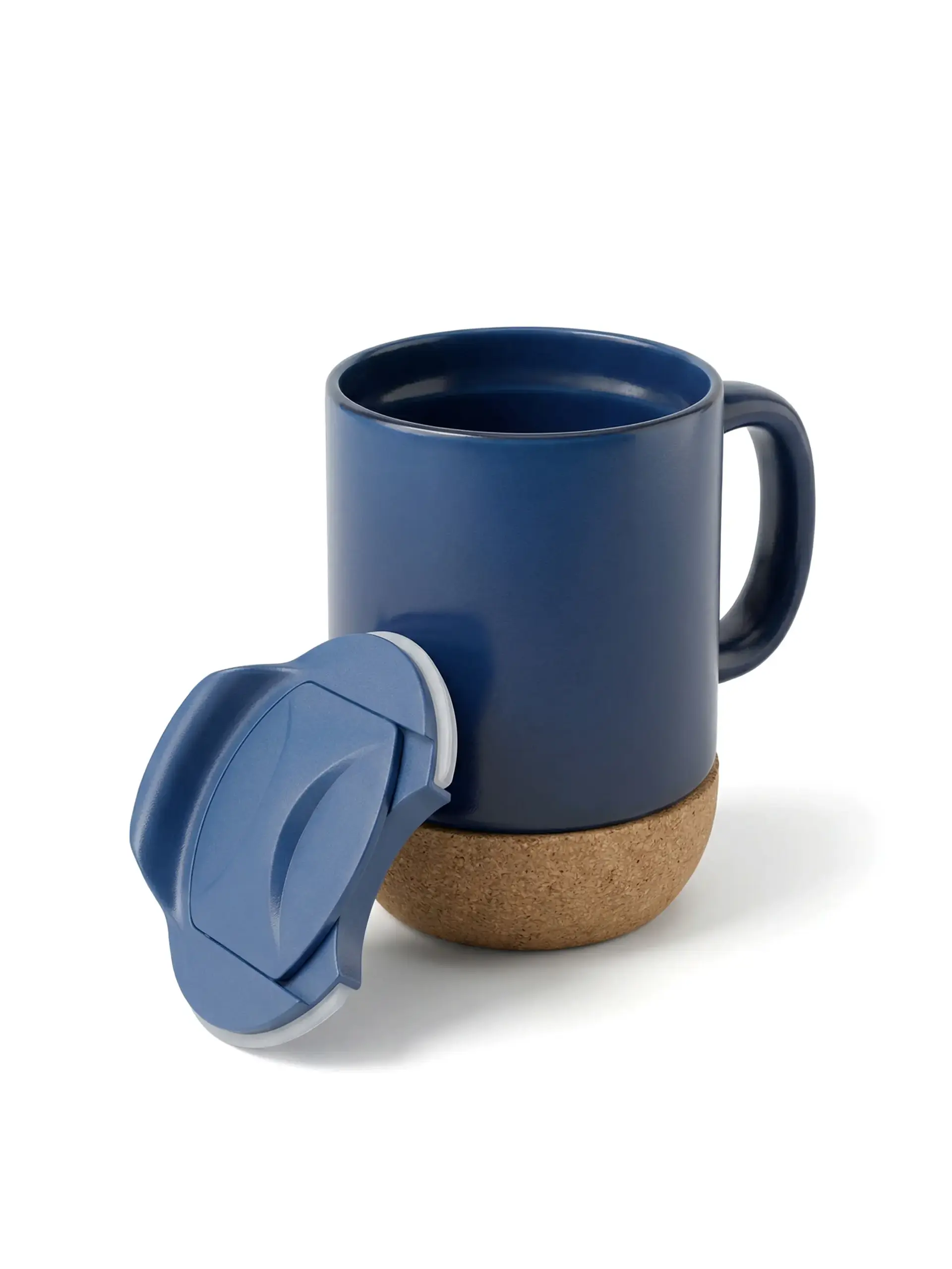 Sufure - Ceramic Mug with Cork and Lid - Navy Blue