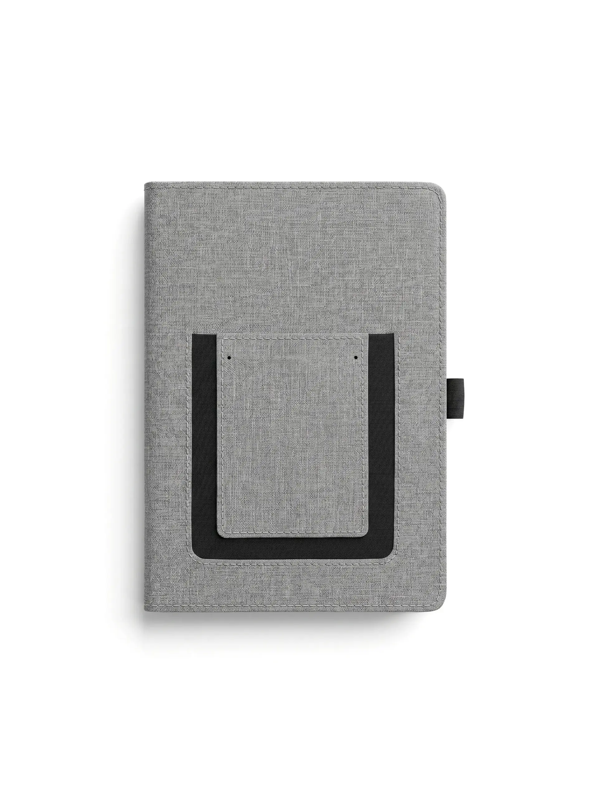 Liliju - Fashionable Fabric-Look Leather Notebook with Pocket