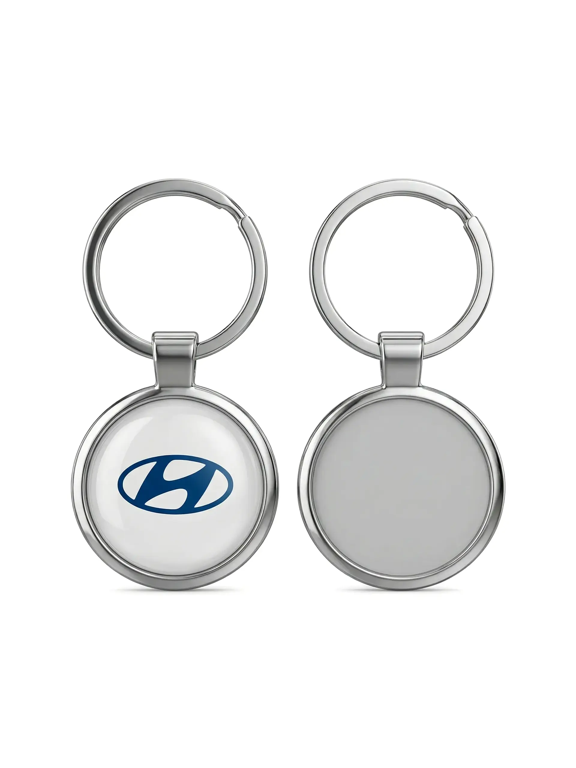 Vibuca - Round Metal and Wooden Keychain with Secure Split Ring