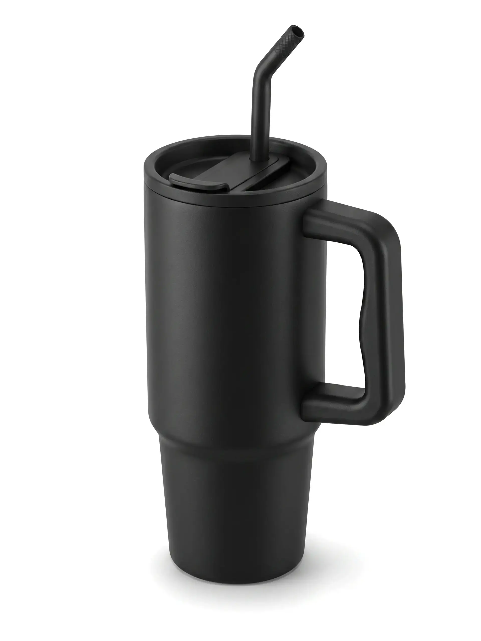 Suweho - Recycled Stainless Steel Tumbler with Reusable Straw - Black