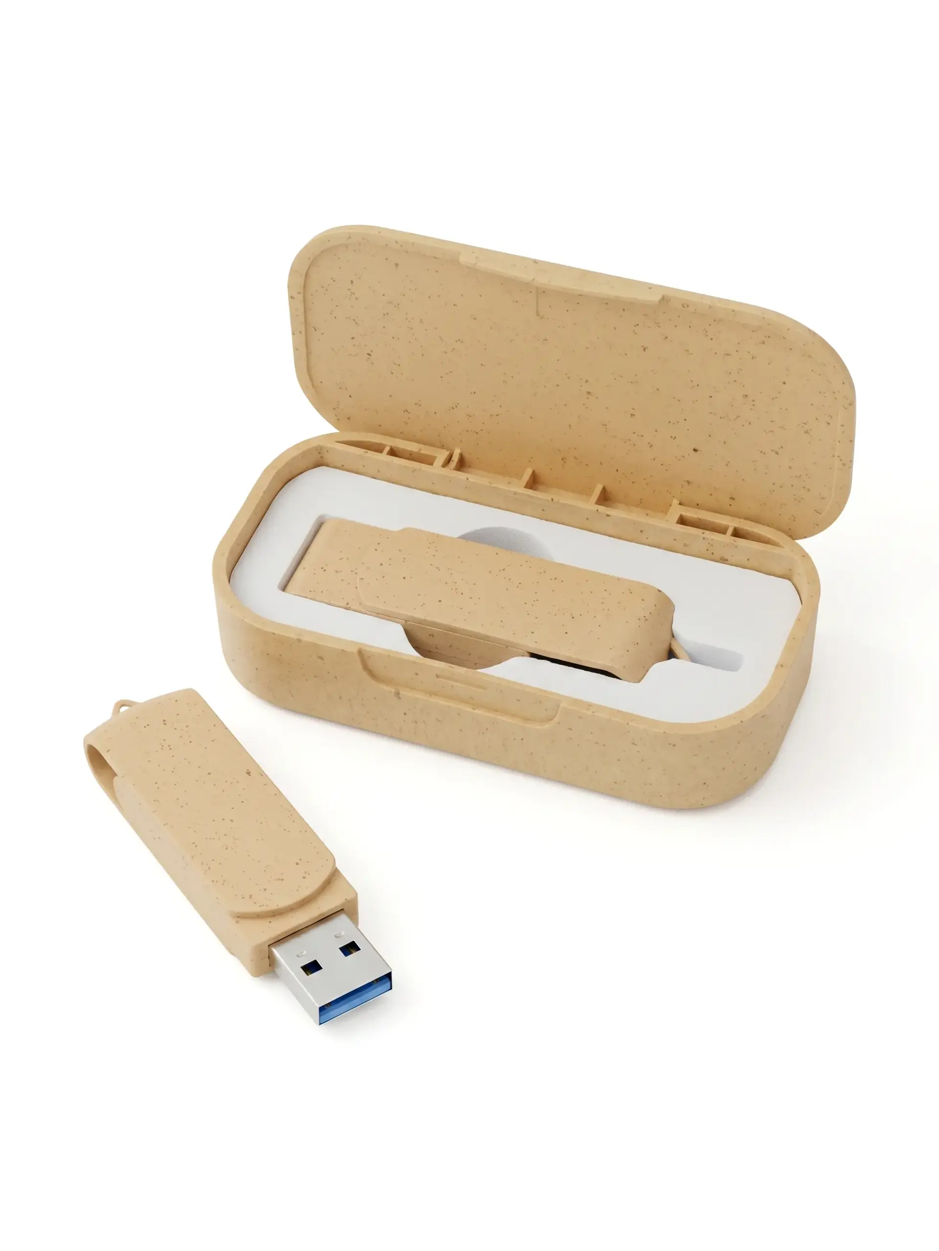 Sopile - Wheat Straw Swivel USB Flash Drive Eco-Friendly Series