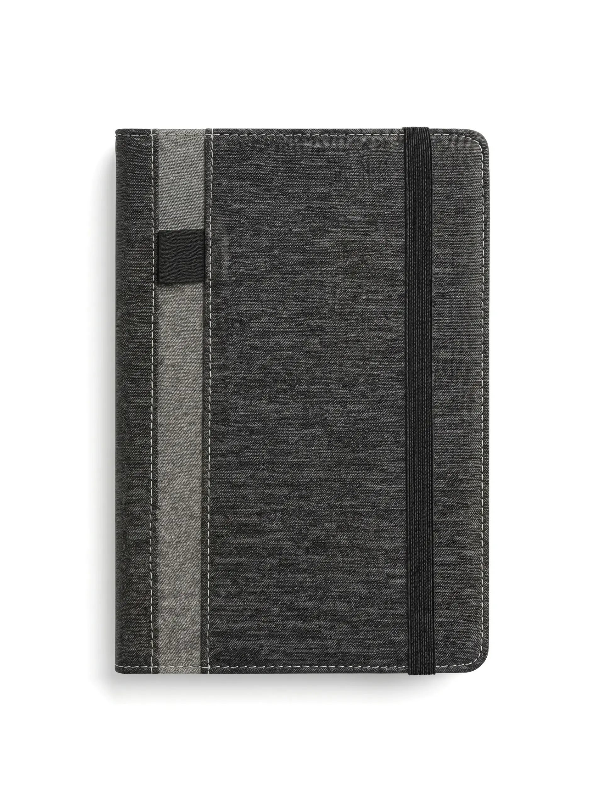 Focibi - Fabric-Look Premium Leather Notebook with Elastic