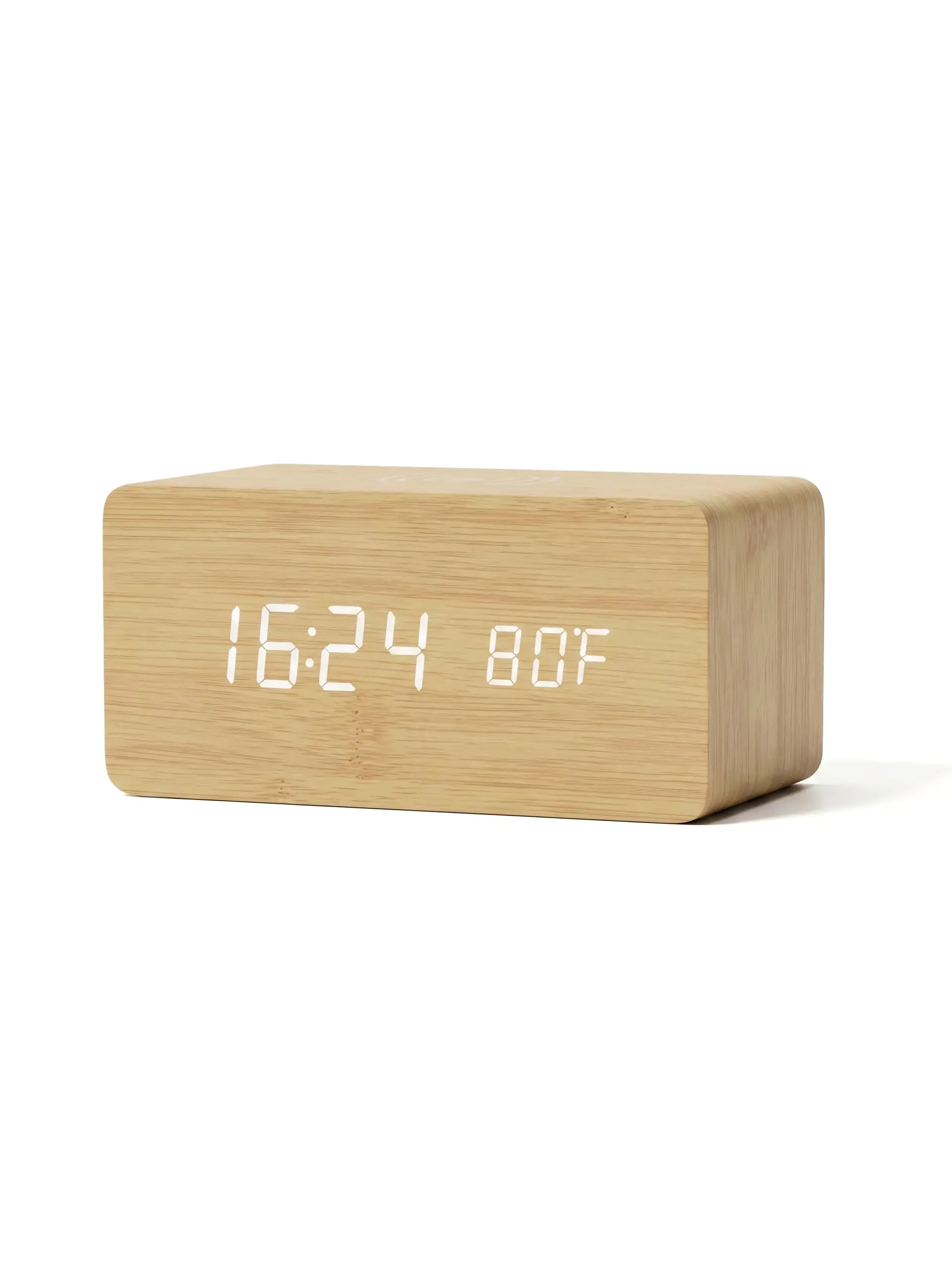 Vivuco - Wooden Digital Alarm Clock with Wireless Charging Pad