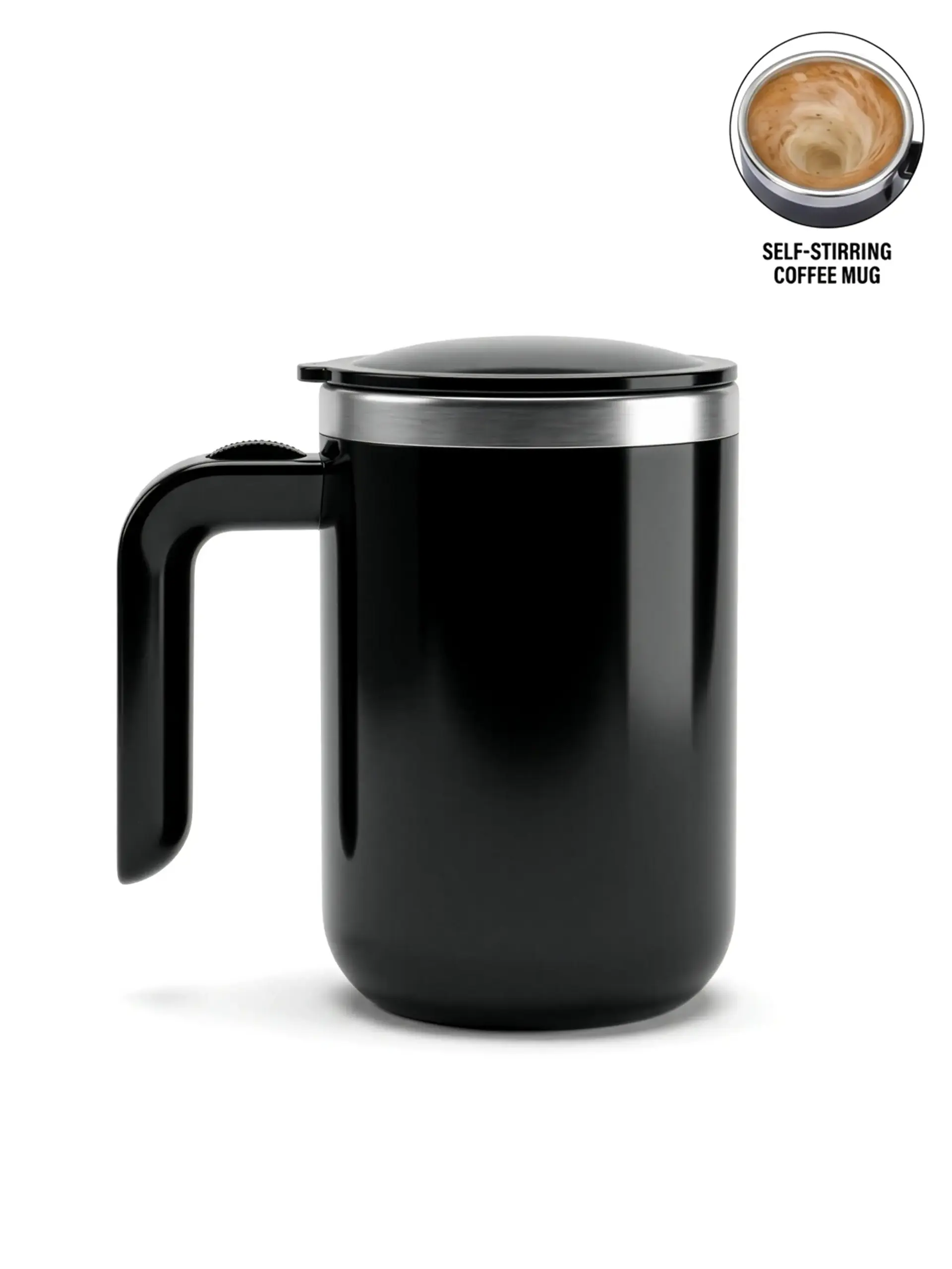Casana - Auto-Stirring Coffee Mug - Black