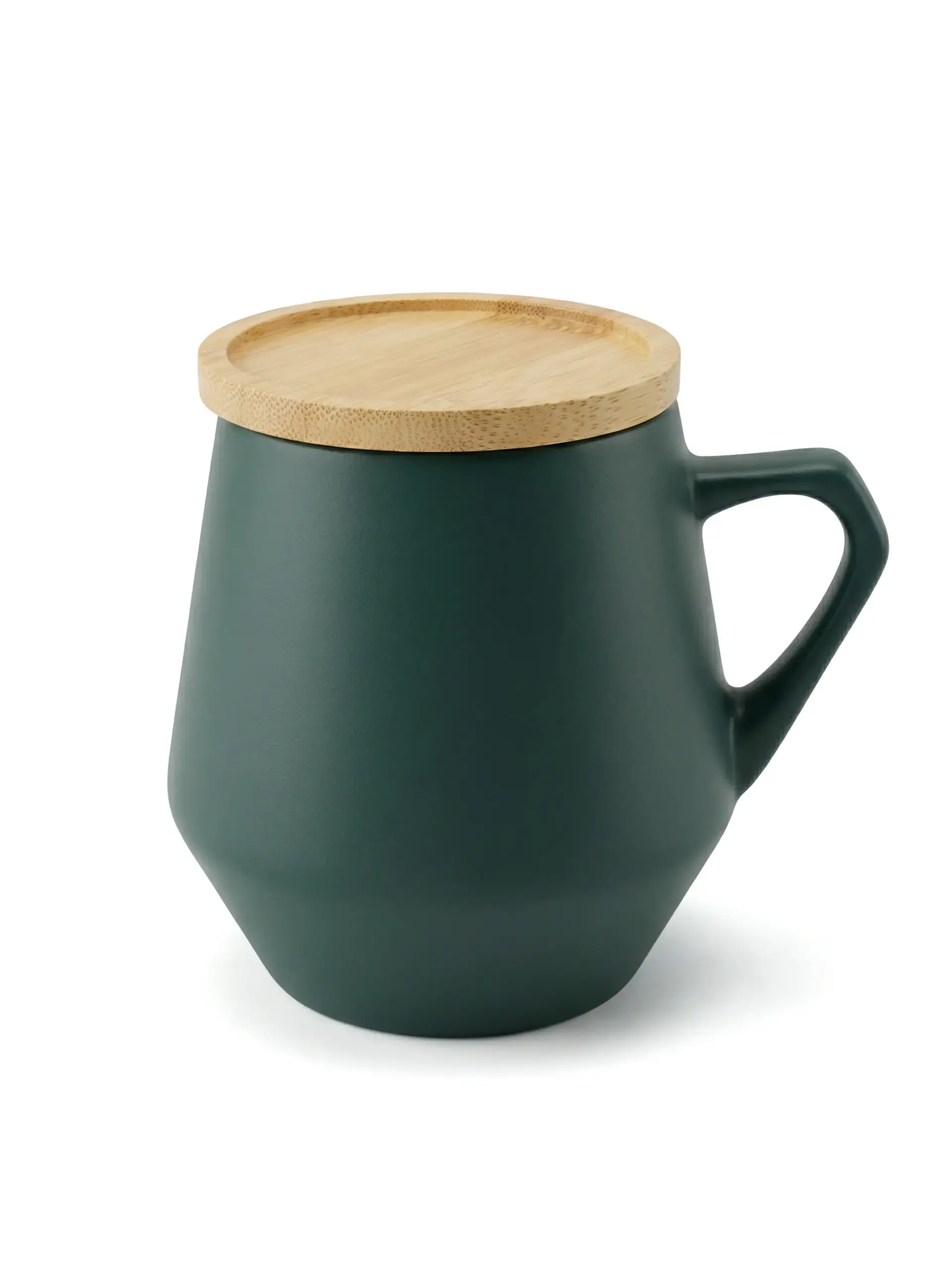 Akibik - Ceramic Mug with Bamboo Lid - Dark Green